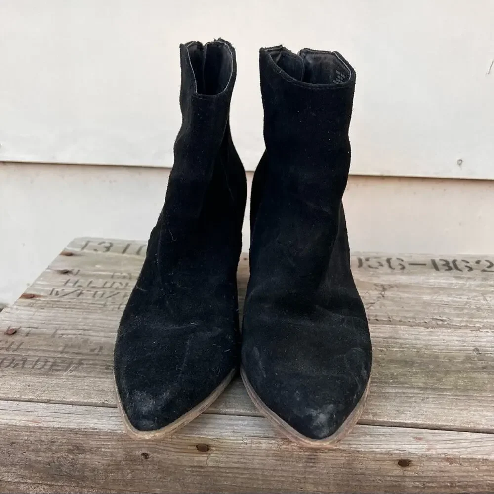 Steve Madden Country black suede heeled leather booties